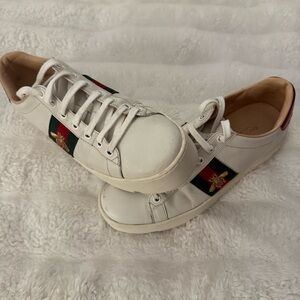 Gucci White Leather platform Sneakers